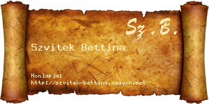 Szvitek Bettina névjegykártya